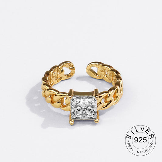 Real 925 Sterling Silver Rings For Women vintage gold color bump Engagement Rings Silver 925 Jewelry Anillos Mujer