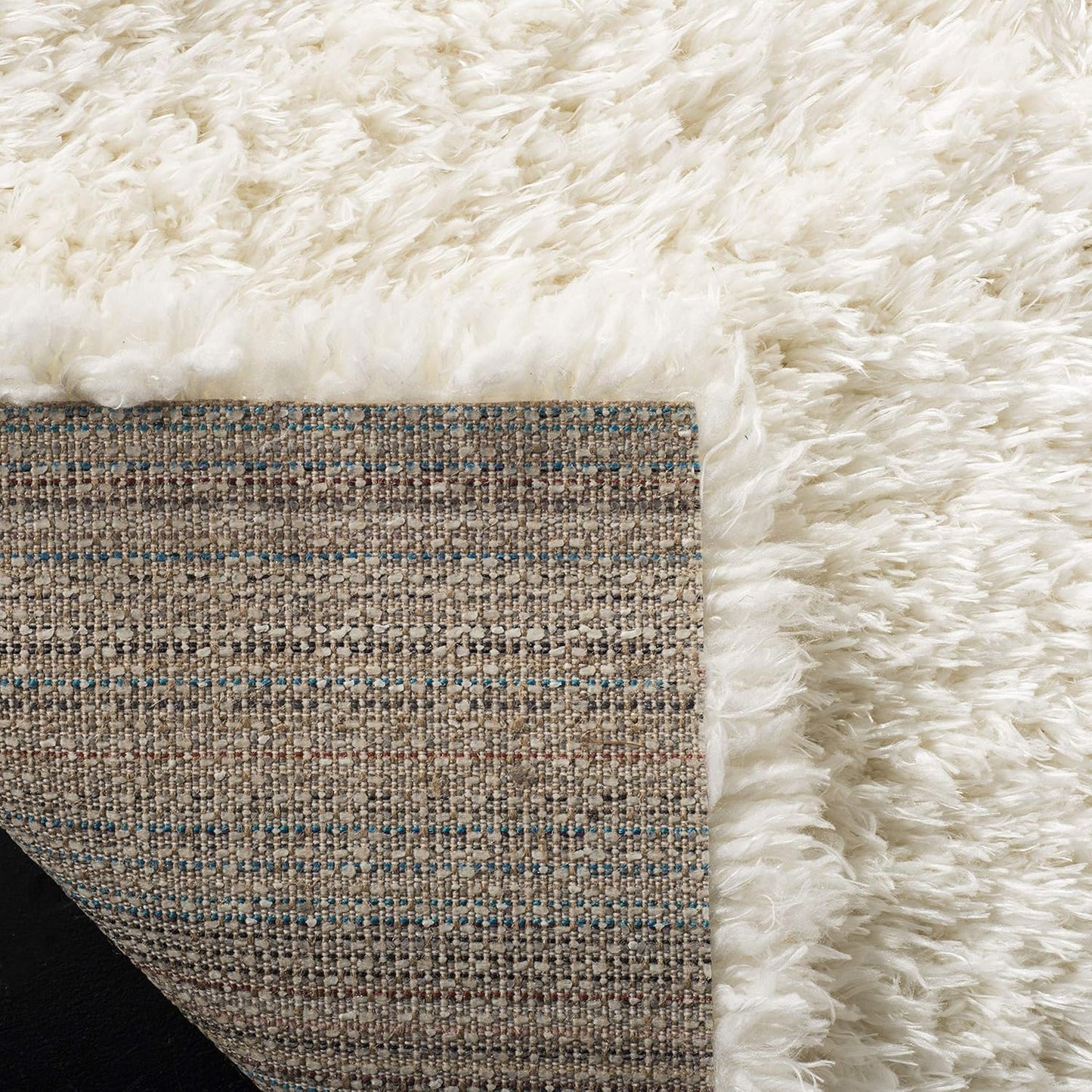 Flokati Shag Collection Area Rug - 6'7" X 9', Ivory, Solid Design, Non-Shedding & Easy Care, 2.75-Inch Thick Ideal for High Traffic Areas in Living Room, Bedroom (FLK950B)
