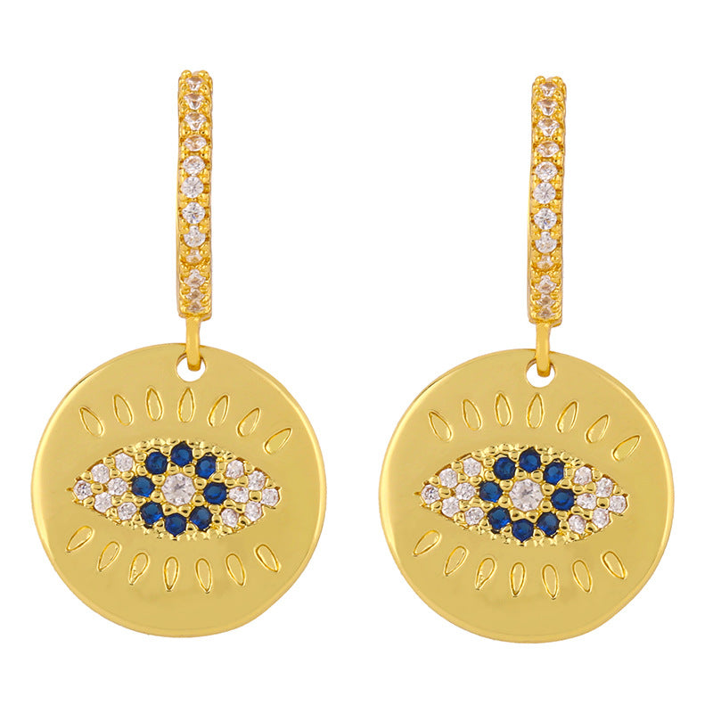 Earrings Temperament Sun Flower Earrings Inlaid Zircon