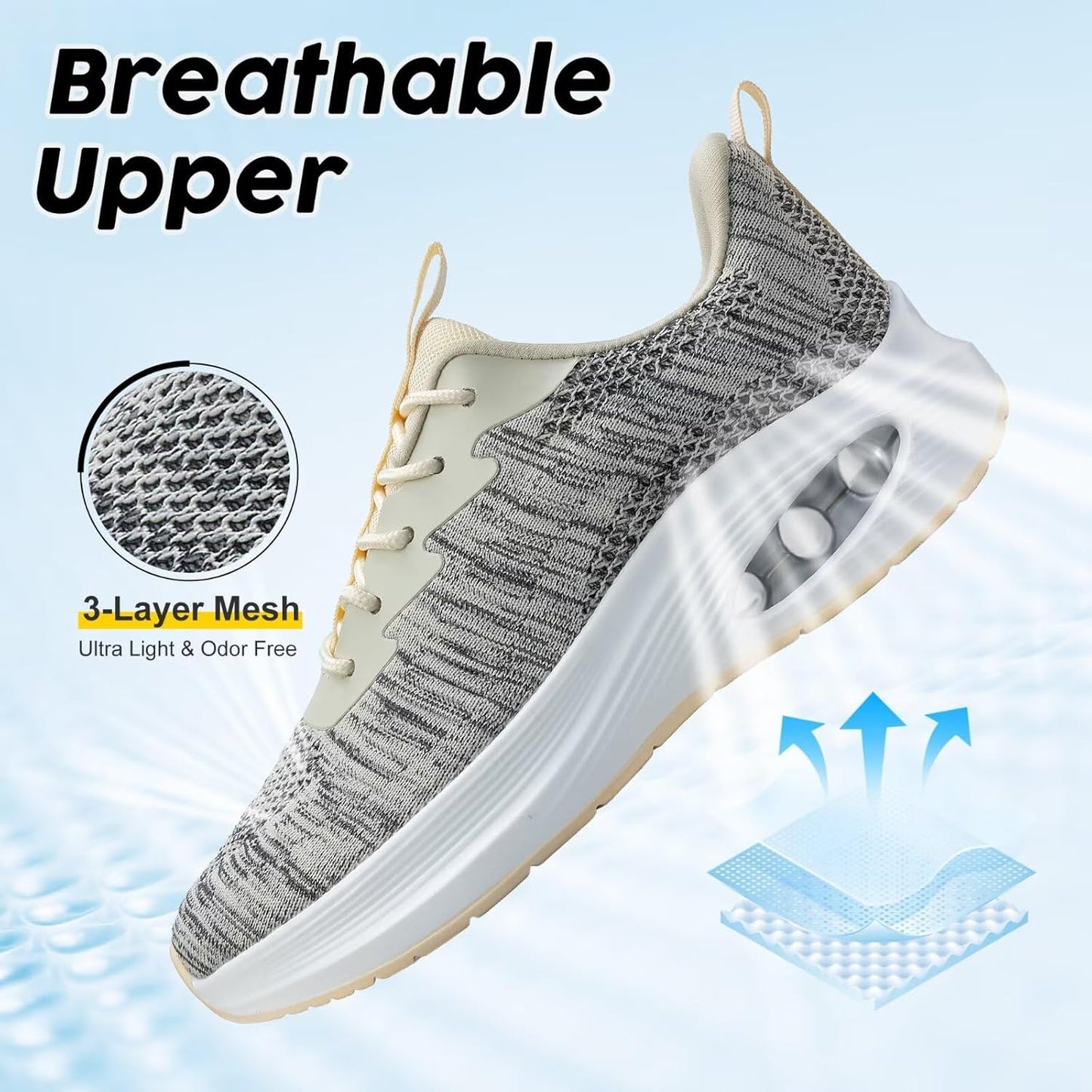 Wide Toe Box Shoes Women Air Cushion Road Running Shoes Extra Wide Width Sneakers Arch Support Gym Athletic Tennis Sneakers Lightweight Breathable Walking Shoes