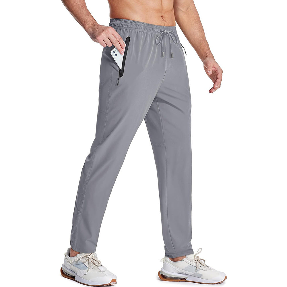 Sports Basketball Running Casual Pants Men's Loose Lace-up Elastic Waist Long Pants