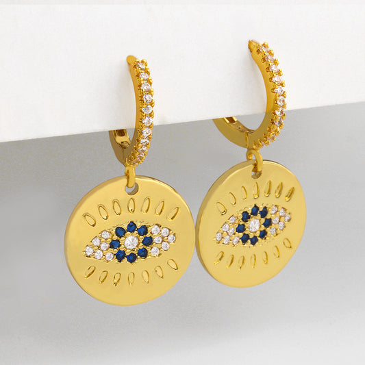 Earrings Temperament Sun Flower Earrings Inlaid Zircon