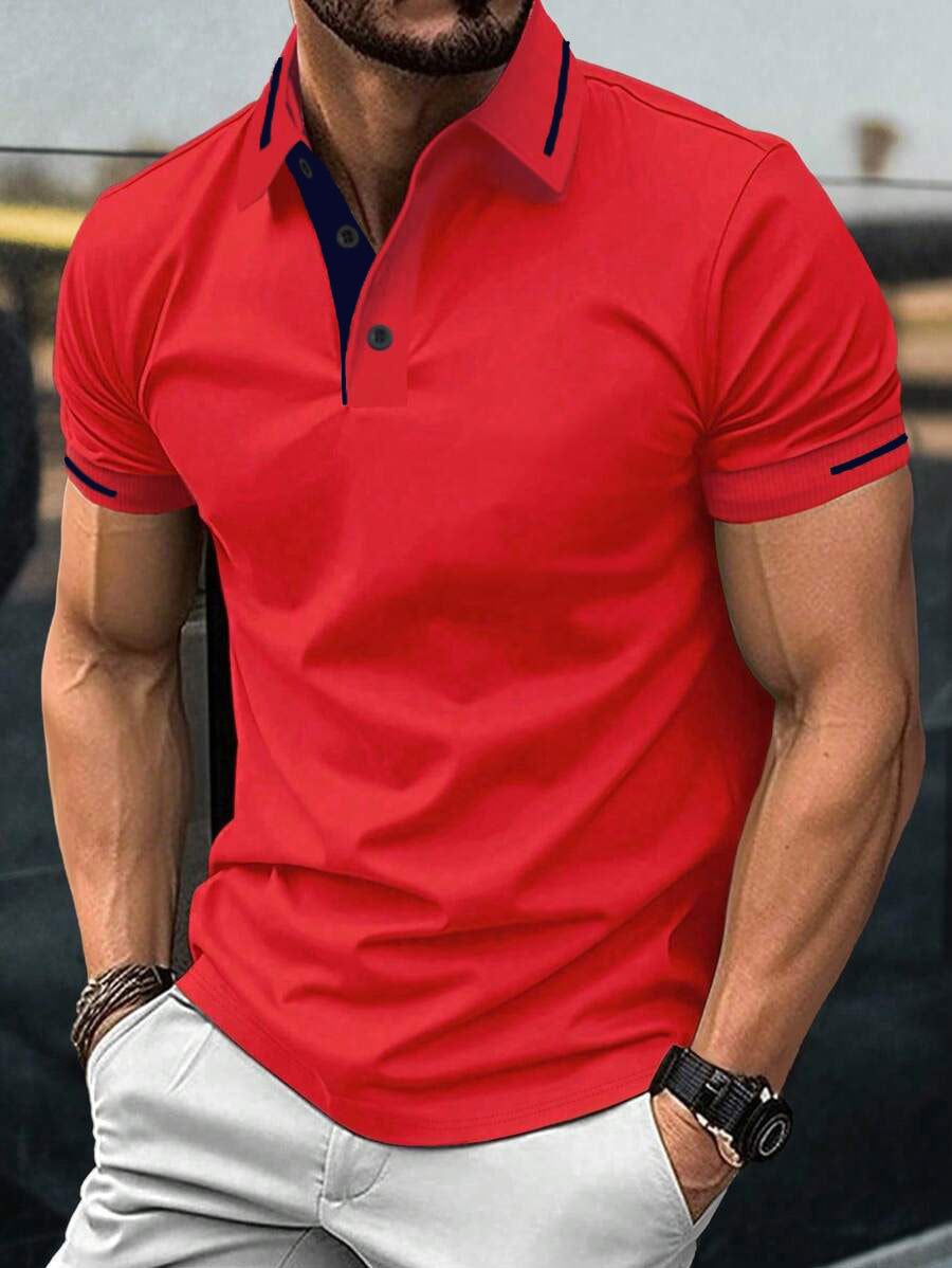Mens Breathable Casual Short-Sleeve Shirt For Business Commuting