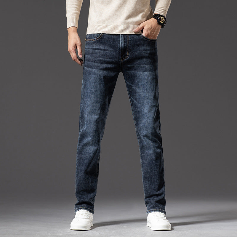 Affordable Luxury Denim Jeans For Men SpringAutumn New Arrival High-End Stretch Business Style