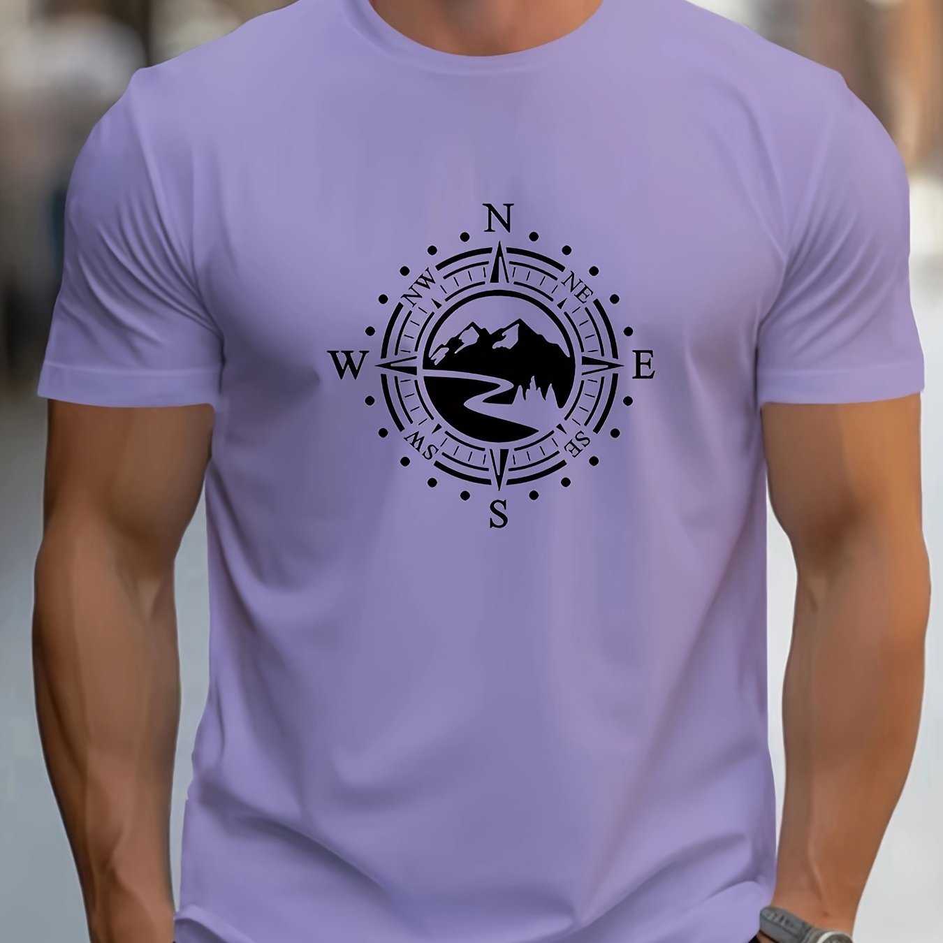 Compass Printed Men's T-shirt Short Sleeve