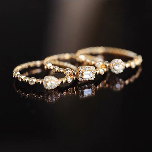 Diamond-encrusted Stacking Rings