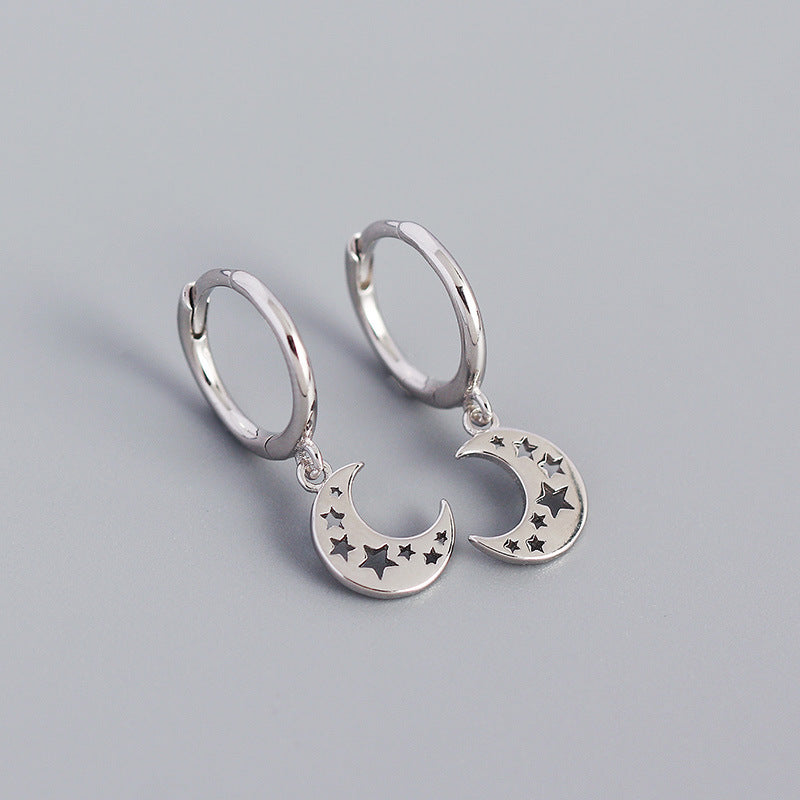 Geometric Moon-shaped Hollow Star Earrings Earrings