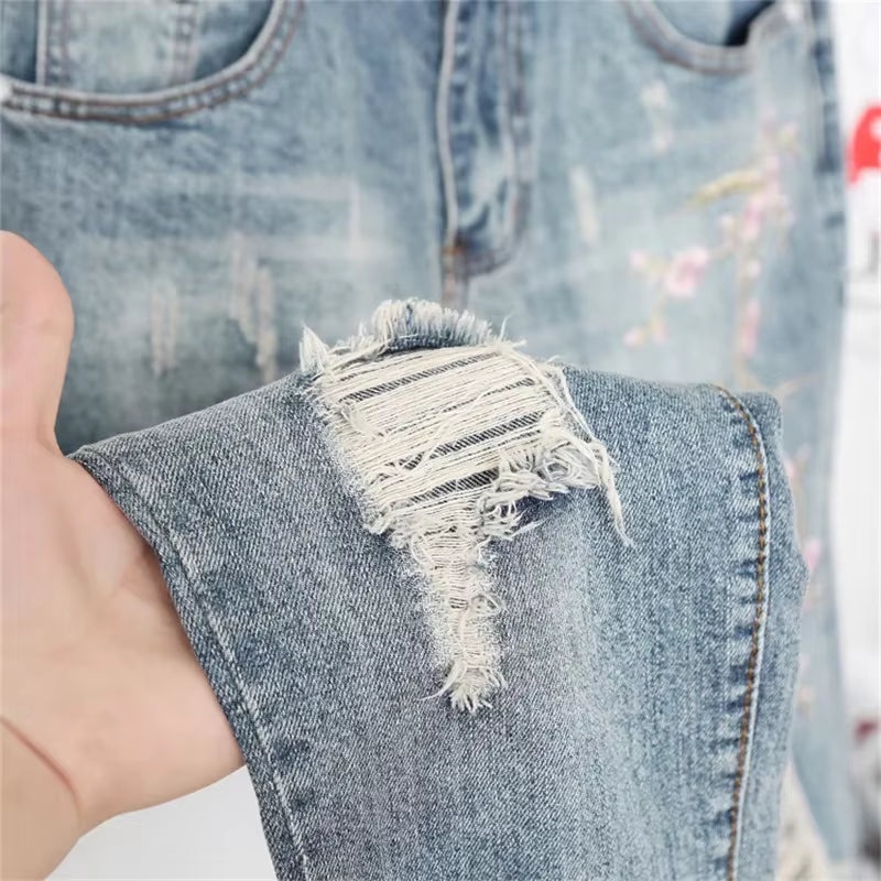 Womens Jeans Denim Loose Slim Fitted Vintage Harem Pants plus Size Jeans Embroidered Jeans Pantalon Mezclilla Mujer 5XL Q42