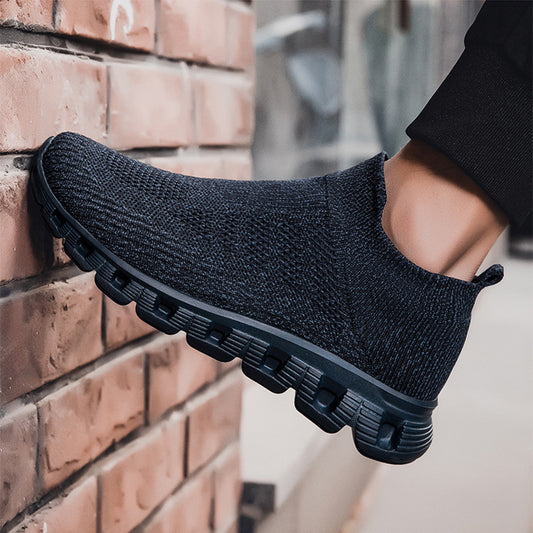 Casual Solid Color Flying Woven Sports Shoes Men Lightweight Breathable Summer Sneakers