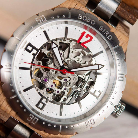 Mens Wooden Mechanical Watches Men Large Size Waterproof Watches Top Brand Luxury Timepieces