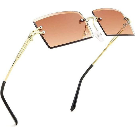 Rimless Sunglasses Women Fashion Trendy Square Frameless Shades Luxury Style New