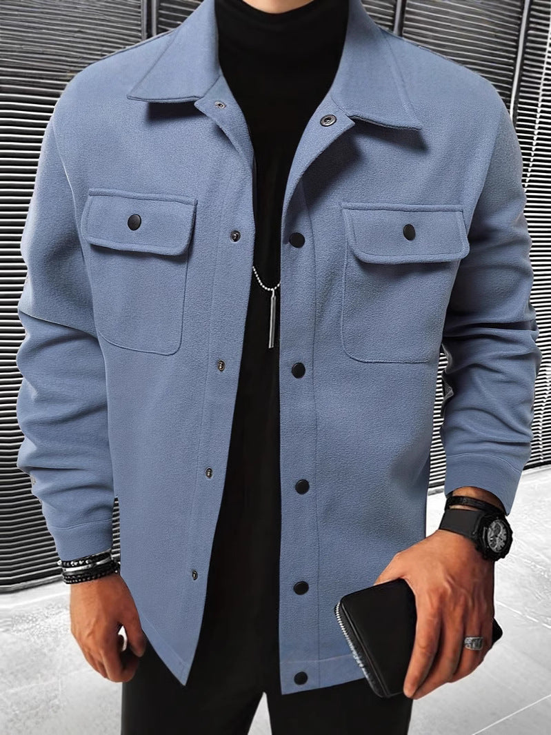 Autumn And Winter European And American Style Men's Clothing Youth Casual Men's Shirts Brushed