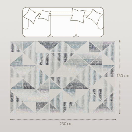 Modern Area Rug, Geometric Pattern Non-Slip Washable Rug, Soft Floor Carpet For Living Room, Bedroom, Dining Room, Home Office, 230 X 160 Cm, Multi-Coloured