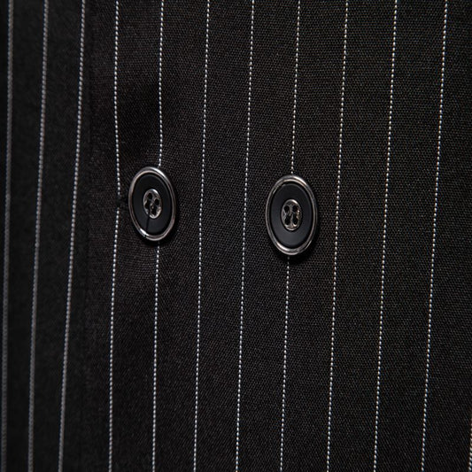 New Mens Stylish Vertical-striped Double-breasted Waistcoat