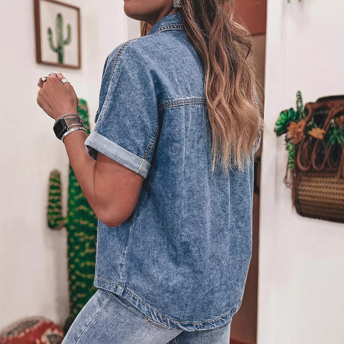 Casual Versatile Single-breasted Multi-button Shirt For Women