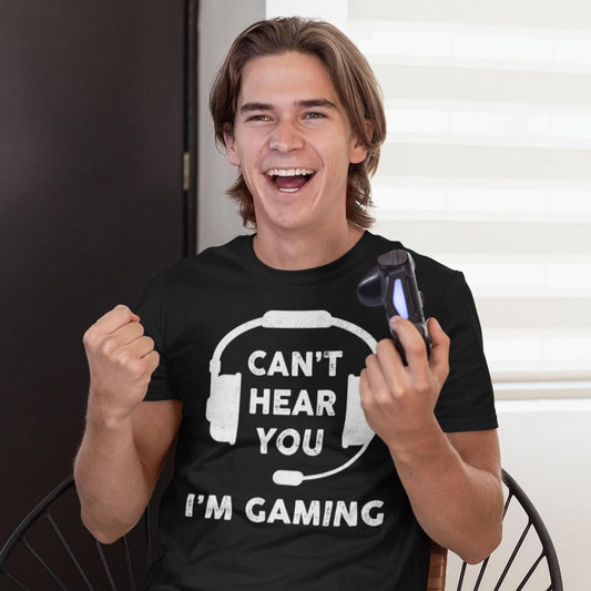 Can’T Hear You I’M Gaming Shirt for Men – Funny Gamer T-Shirt, Mens Tshirts Graphic Gaming Tee for Teen Boys & Dads