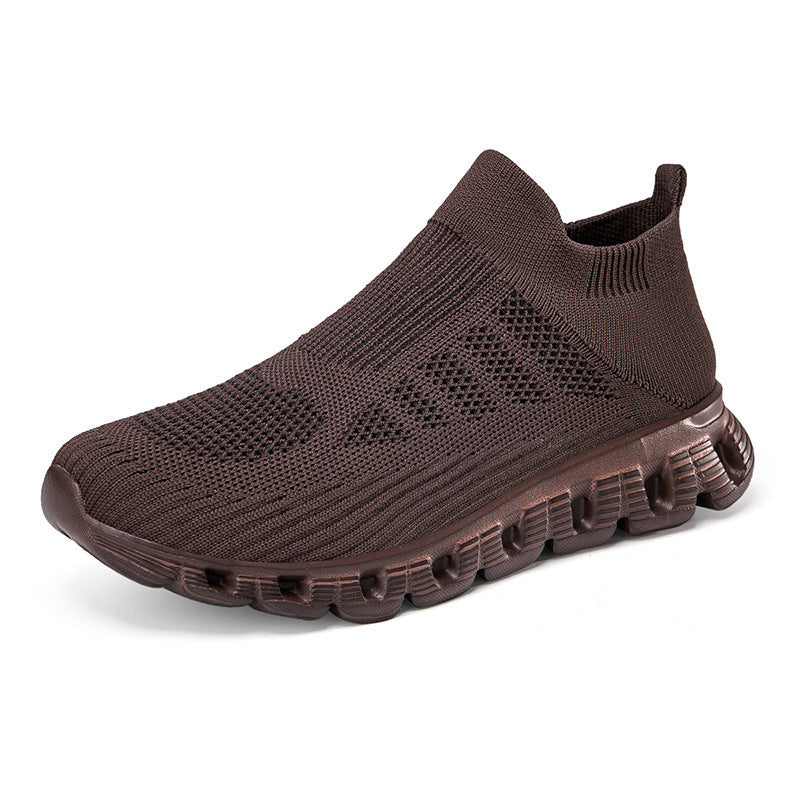 Casual Solid Color Flying Woven Sports Shoes Men Lightweight Breathable Summer Sneakers