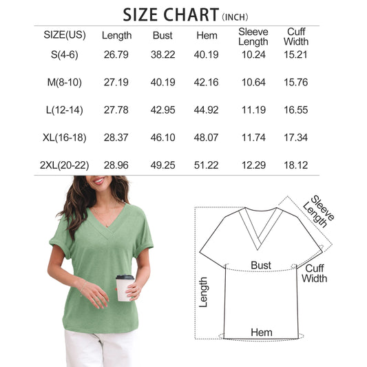 T Shirts for Women V Neck Blouses Summer Casual Short Sleeve Top Cute Basic Trendy Outfits Fashion