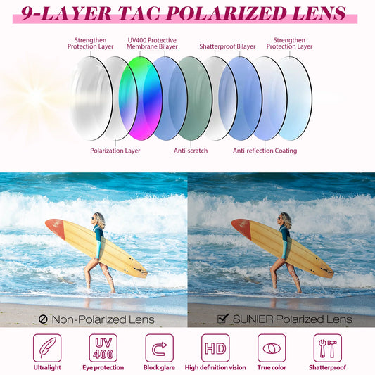 Women'S Oversized Polarized Sunglasses Butterfly Shades for Driving