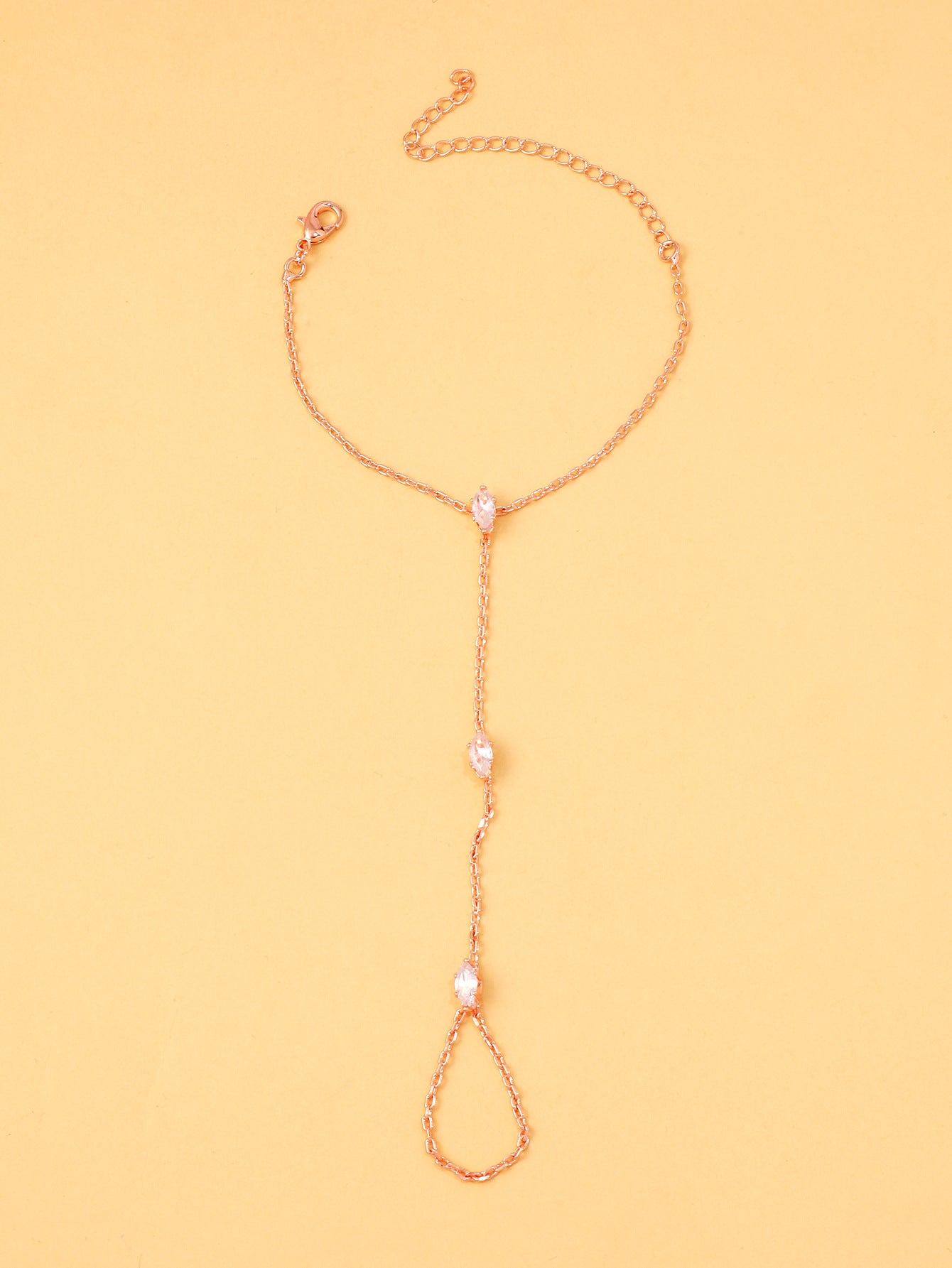Minimalist Ultra-glamorous Marquise-cut Zircon Fingerless Bracelet