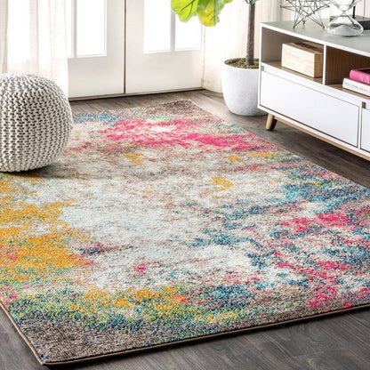Contemporary Pop Modern Abstract Multi/Yellow 8 Ft. X 10 Ft. Area Rug