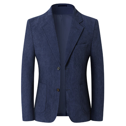 Solid-color Light-luxury Mens Casual Suit Jacket