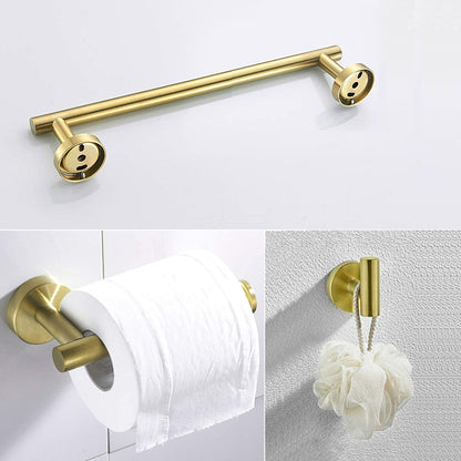 3-Pieces Bathroom Hardware Accessories Set - Towel Bar, Toilet Paper Holder, Robe Towel Hooks