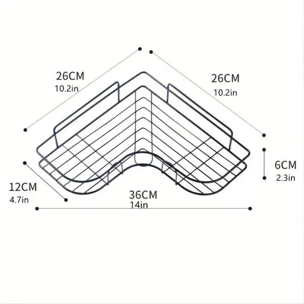 1pc Wall Mounted Bathroom Shelf, Shower Caddy Rack, No Punching Triangle Storage Rack For Bathroom Kitchen, Bathroom Accessories