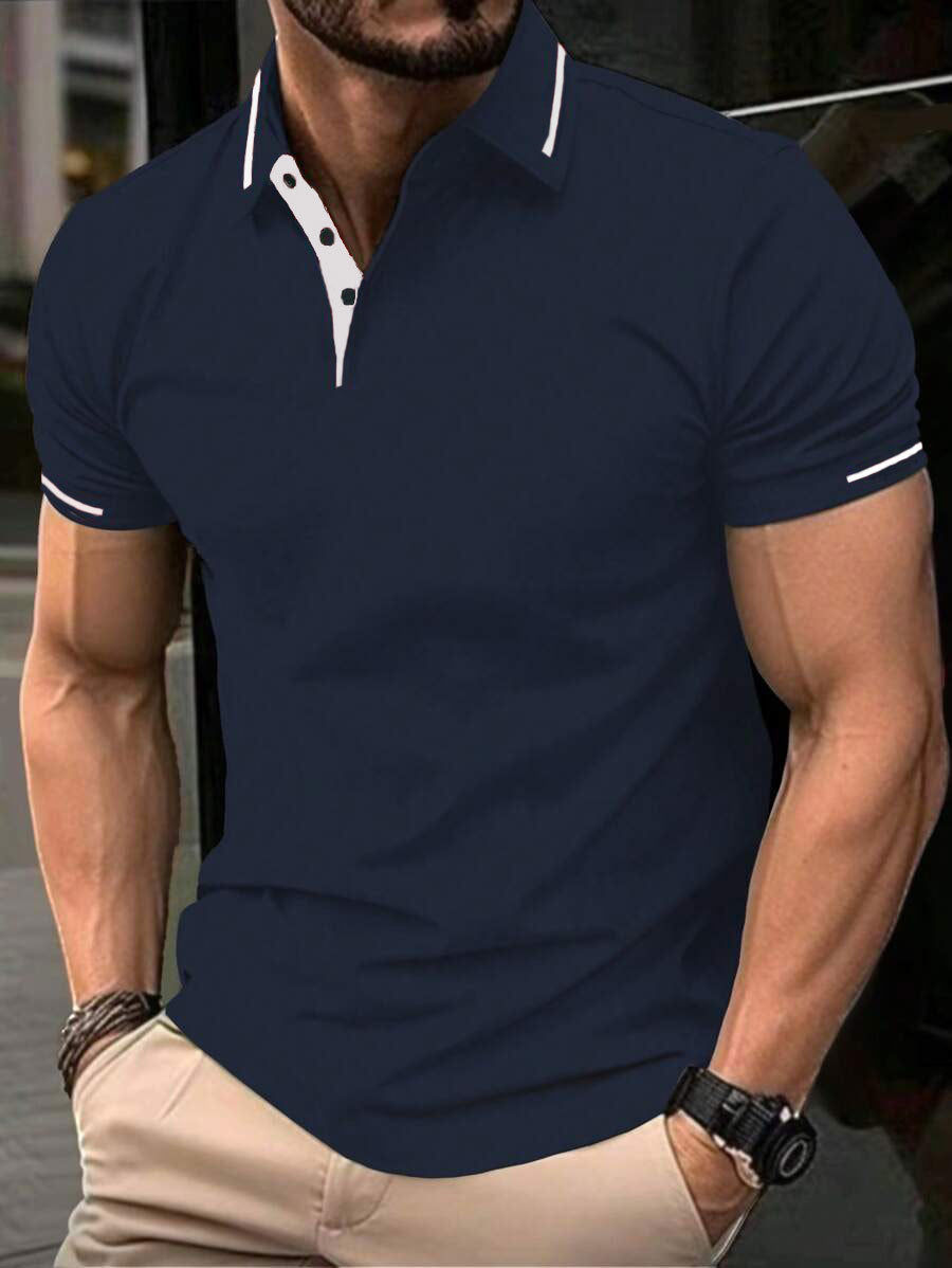 Mens Breathable Casual Short-Sleeve Shirt For Business Commuting