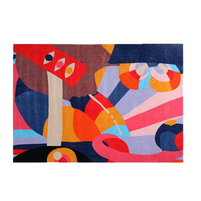 Colorful, Full-area Non-slip Dopamine-inspired Faux Cashmere Rug For The Living Room