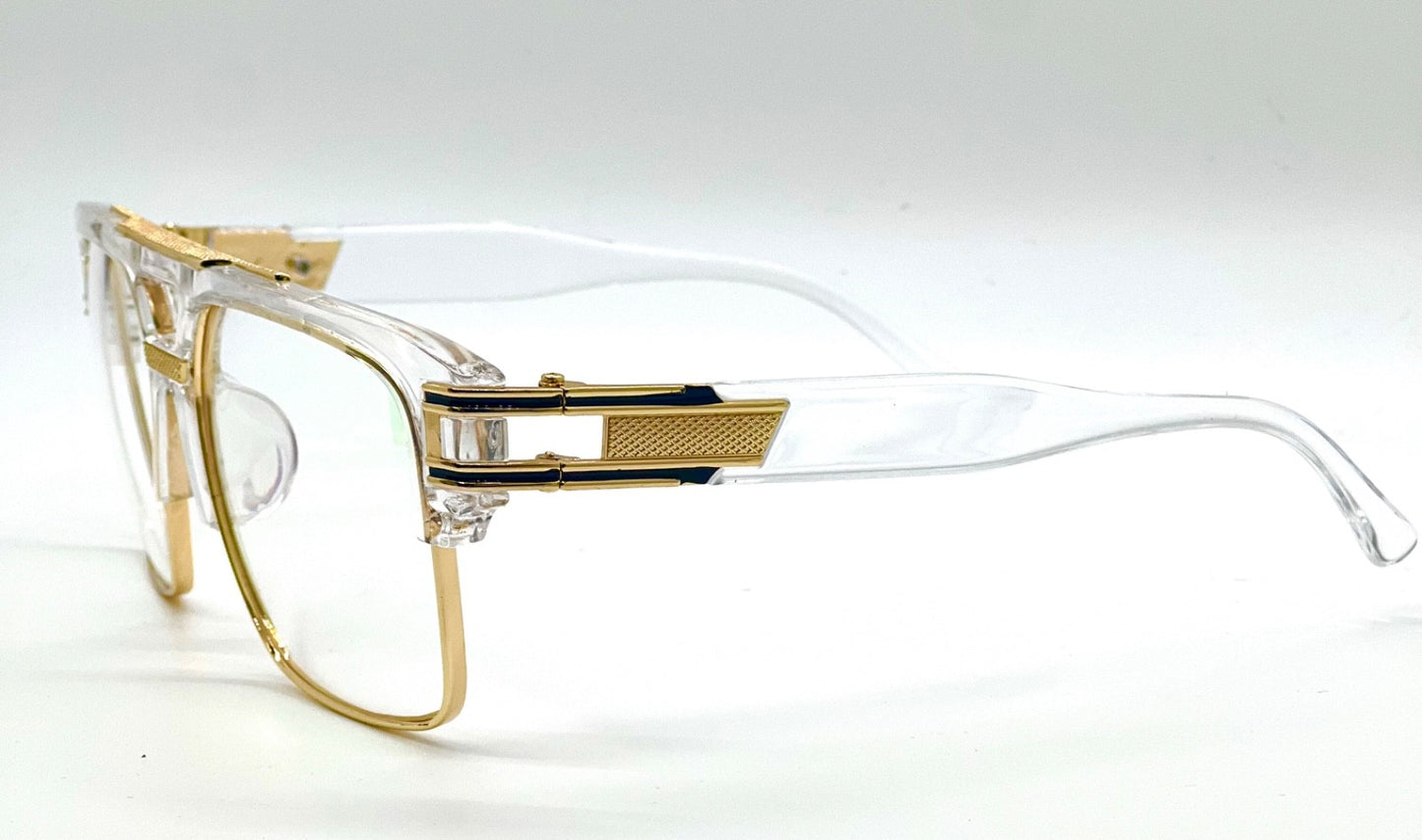 Designer Men Sunglasses Fashion Square Gold Hip Hop Model New Style Shades Blue