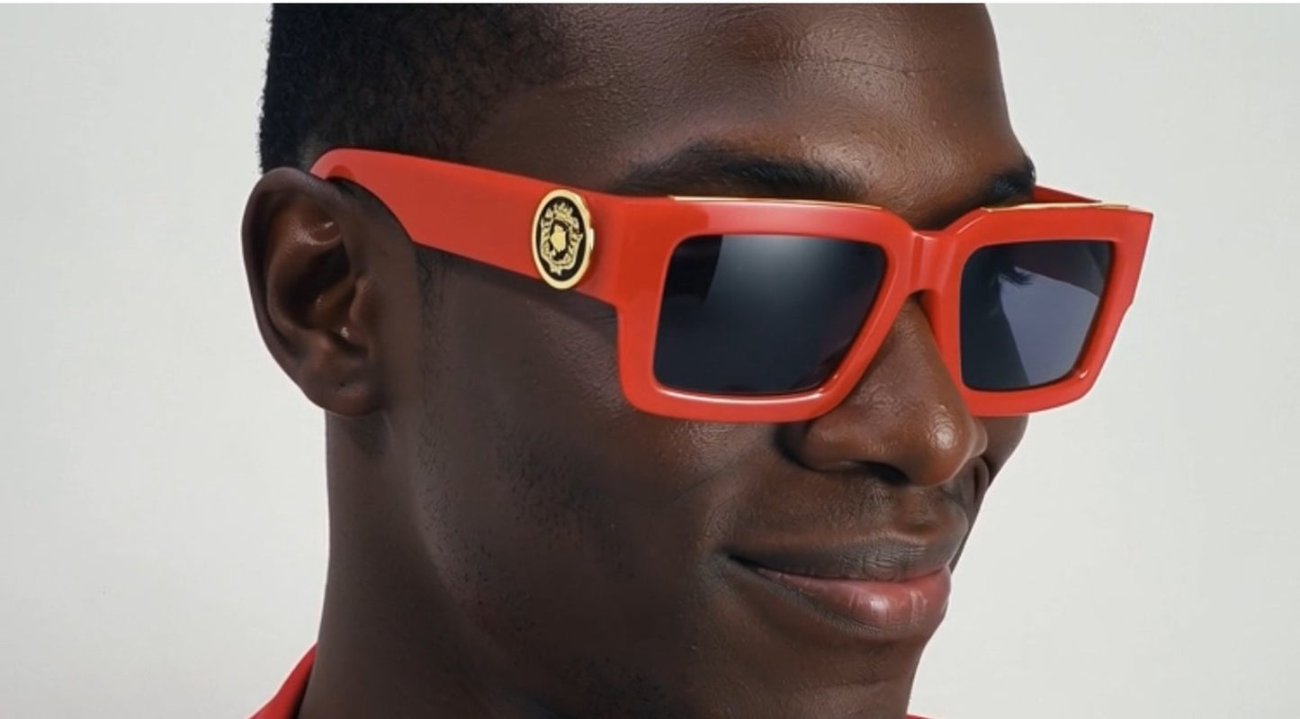MEN SUNGLASSES HIP HOP SQUARE DESIGNER SHADES RETRO GOLD FRAME RAPPER FASHION