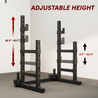 Adjustable Squat Rack, 660lbs Multi-Functional Bench Press Rack For Weight Lifting Home Gym Strength Training, Black