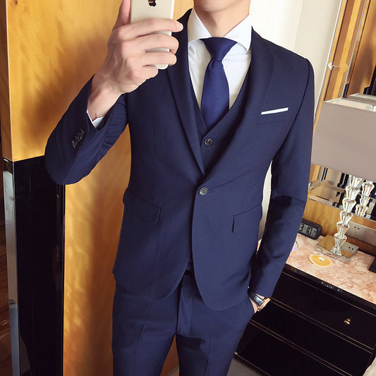 Temperament Men's Three-piece Groom Best Wedding