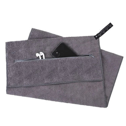 Sports Gym Towel Hooded Invisible Zipper Apron