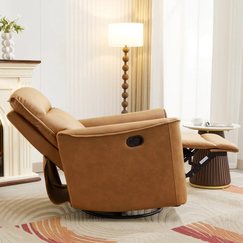 Tayani 31.5" Wide Modern Comfortable Upholstered Swivel and Rocker Manual Recliner
