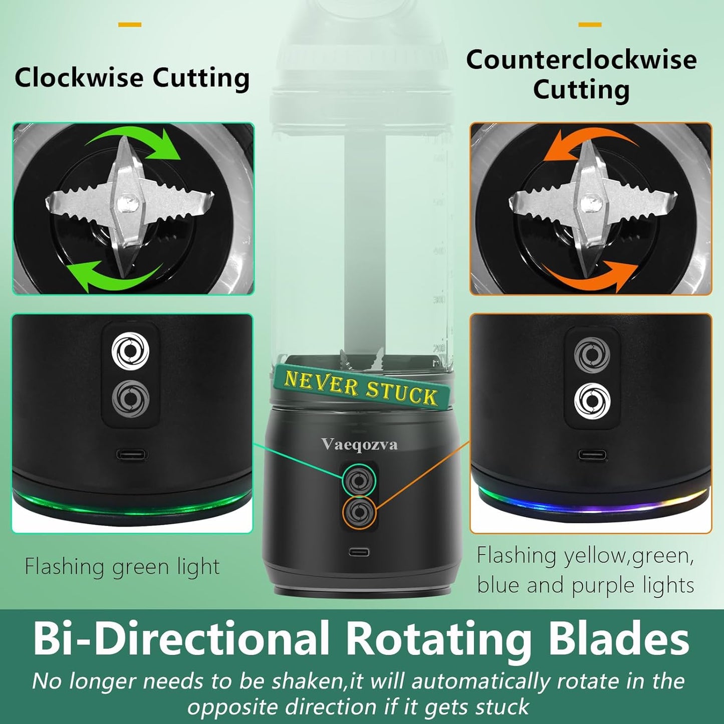 Portable Blender for Shakes and Smoothies, 24Oz 300W Travel Blender on the Go USB Rechargeable Personal Blender for Smoothies Protein Shakes with a Travel Lid & BPA Free Bottle(Grey Cap Black Body)