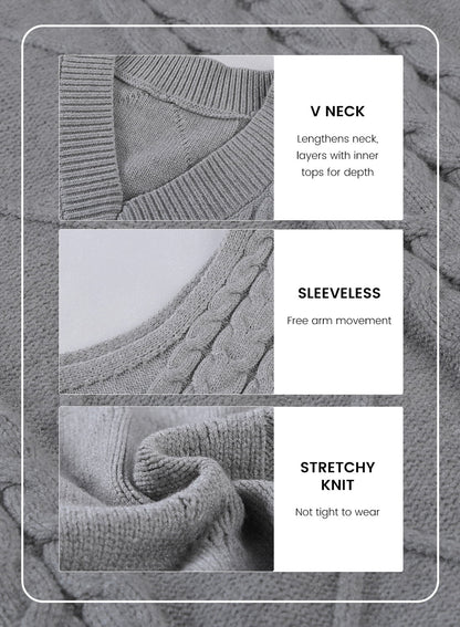 Women'S Loose Fit Classic Vintage Sweater Vest Dressy Casual Sleeveless Pullover