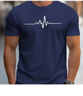 Creative Graphic-print Slim-fit Casual Sports Crew-neck Short-sleeve Top
