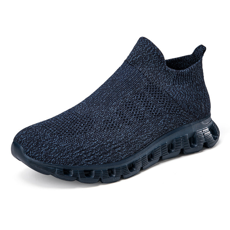 Casual Solid Color Flying Woven Sports Shoes Men Lightweight Breathable Summer Sneakers