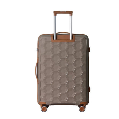 3-Piece Luggage Set Travel Lightweight Suitcases With Rolling Wheels, TSA Lock & Moulded Corner, Carry On Luggages For Business, Trip, 20-24-28, Brown