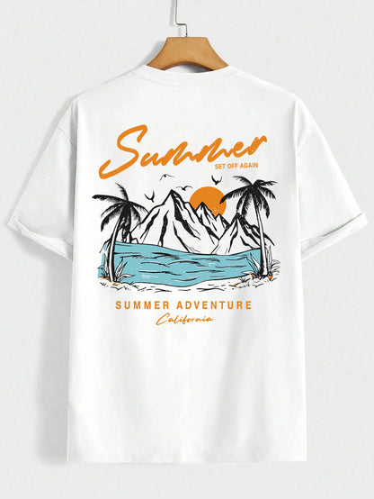 Summer Departure Adventure California Men's T-shirt Cotton Loose
