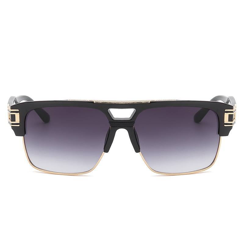 Designer Men Sunglasses Fashion Square Gold Hip Hop Model New Style Shades Blue