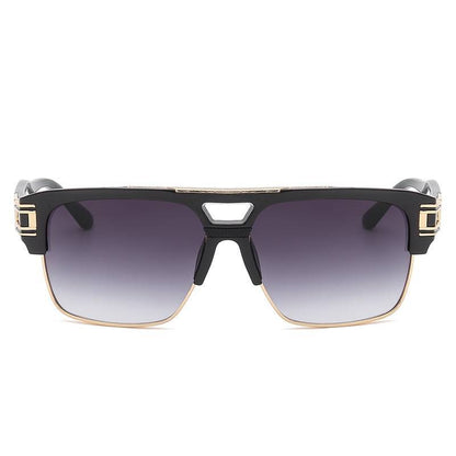 Designer Men Sunglasses Fashion Square Gold Hip Hop Model New Style Shades Blue