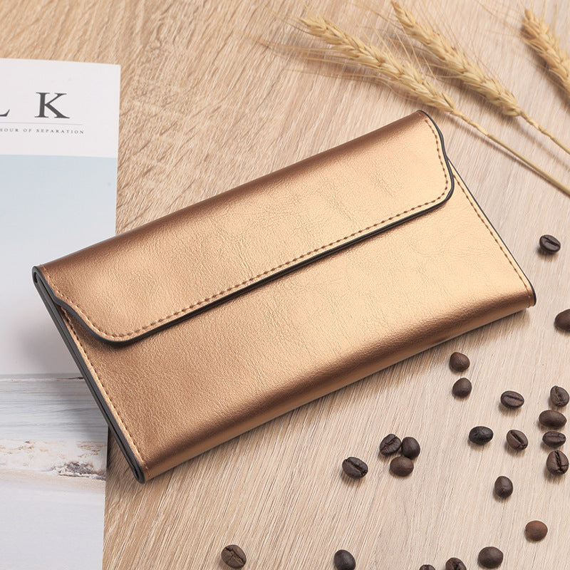 Long wallet women genuine leather