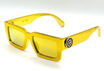 MEN SUNGLASSES HIP HOP SQUARE DESIGNER SHADES RETRO GOLD FRAME RAPPER FASHION