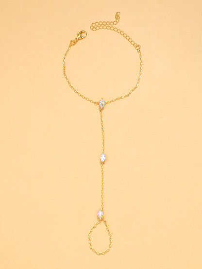 Minimalist Ultra-glamorous Marquise-cut Zircon Fingerless Bracelet