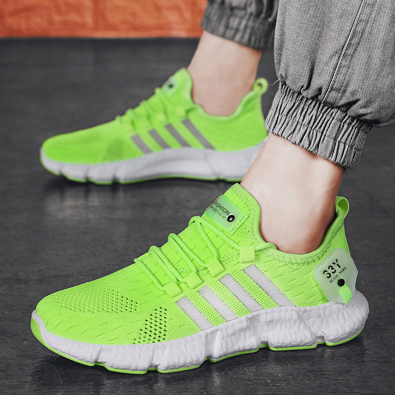 Weave Men's Running Shoes Lightweight Popcorn Sneakers Comfortable Walking Sports Shoes Keep Running Casual Shoes