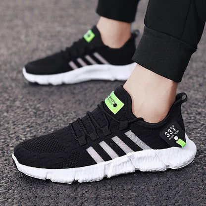 Weave Men's Running Shoes Lightweight Popcorn Sneakers Comfortable Walking Sports Shoes Keep Running Casual Shoes