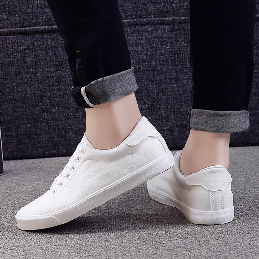 Spring Sneakers Casual Soft Leather Men Shoes Brand Fashion White Shoes KA1188